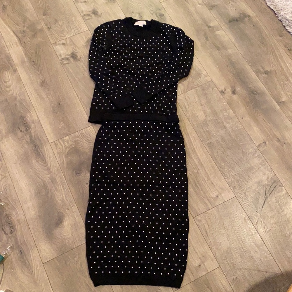 Michael Kors beaded skirt and shirt set